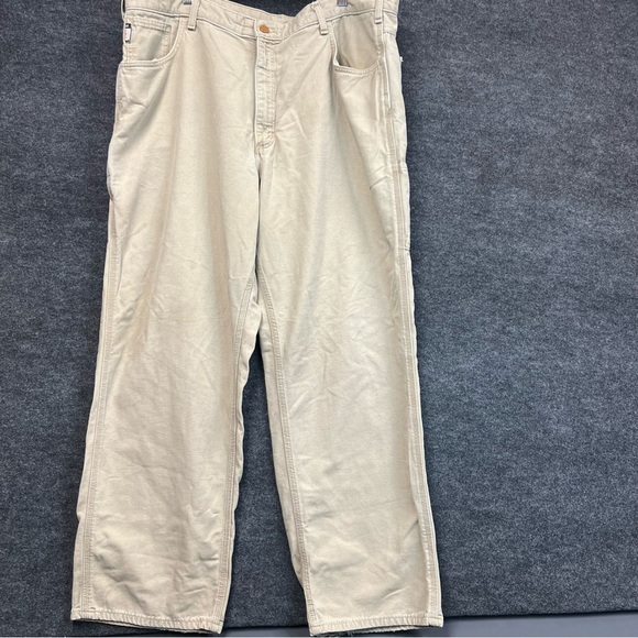 Carhartt Pants FR Carpenter Beige Khaki Brown Original Fit Mens 42 x 32 - Picture 1 of 16